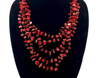 Vintage Layered Coral Necklace