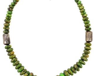 Mid Century Sterling and Turquoise Necklace