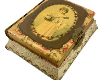 Antique Victorian Lady Musical Photo Album
