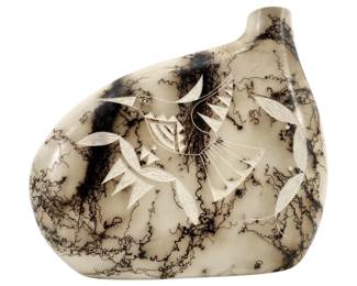 Signed Tom Vail Engraved Navajo Horsehair Pottery
