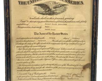 1947 General Schoenbaum Commission Certificate
