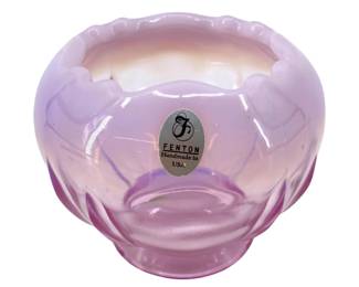 Handmade Pink Fenton Milk Glass Bowl
