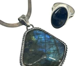 2pc. Sterling Silver & Labradorite Jewelry
