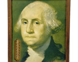 Vintage George Washington Print and Thermometer
