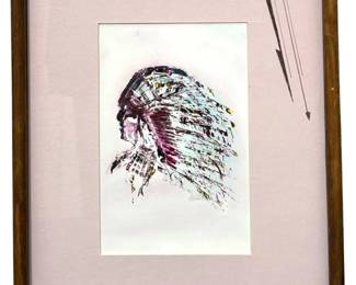 Signed Armarty Chief Acrylic on Paper
