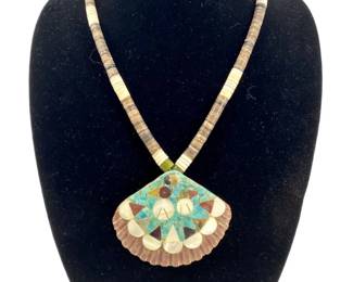 Native American Turquoise Seashell Necklace