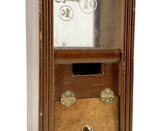 Antique Akron Wooden Gumball Dispenser
