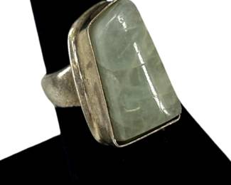 Vintage Sterling Silver Jadeite Ring
