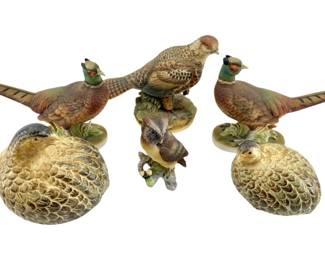 6pc Japanese Porcelain Bird Sculptures
