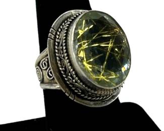 Vintage Sterling Silver & Faux Stone Ring
