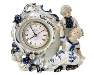 Victorian-Style Linden Porcelain Mantel Clock
