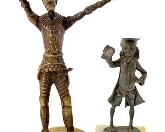 Vintage Brass Don Quixote & Peltro Pewter Figures
