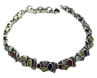Sterling Silver & Semiprecious Stone Bracelet
