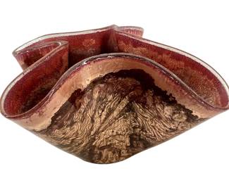 Signed Jones Glasswork Art Glass Freeform Vase
