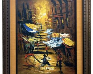 Vintage Impressionist Vibrant Oil on Canvas
