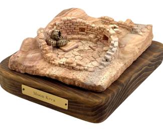 Native American Signed M Tonips Moon Kiva Art
