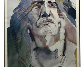 Signed Sari Staggs “Plains Indian" Gallery Print
