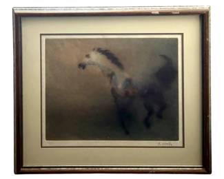 Signed Kuoti Horse Lithograph
