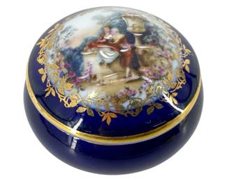Small French Limoges Porcelain Trinket Box

