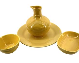 4pc Mid Century Yellow Baur Pottery
