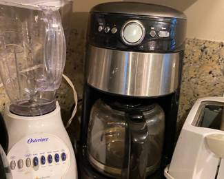 Kitchen Aid Black/Stainless 12 Cup Coffee Maker, Osterizer 10 Speed White Blender