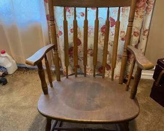 Oak Spindle Back Rocking Chair