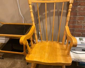 Honey Oak Spindle Back Rocking Chair