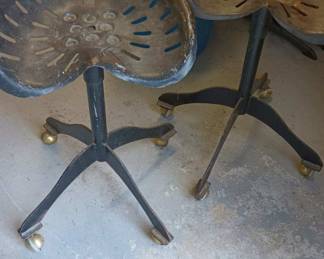 2 Cast Iron Bar Stools