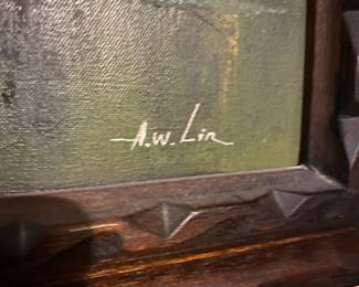 Nautical Sail Boats Oil Painting by A.W. Lin