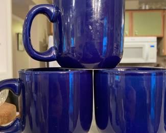 Set of 4 Cobalt Blue Coffee Mugs