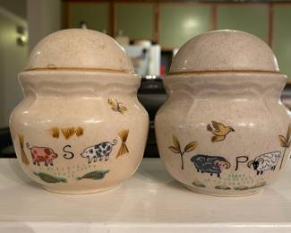 International Stoneware "Heartland" Salt and Pepper Shakers