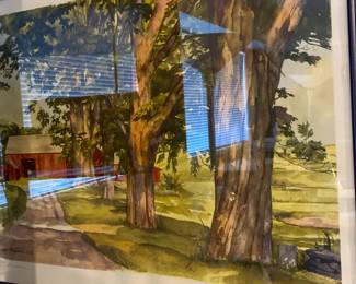 Watercolor Painting Print " Sunlit Patterns" by Luigi Lucioni