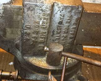 Reed Large Bench Vise, Assortment of Clamps