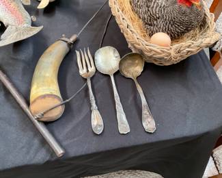 POWDER HORN, OLD FLATWARE