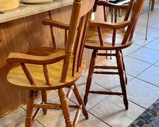 Set of wood chairs