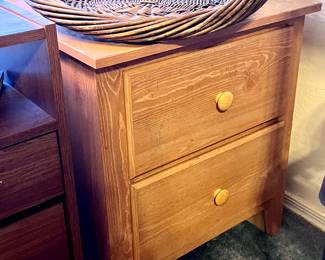 Small wood nightstand with storage drawers