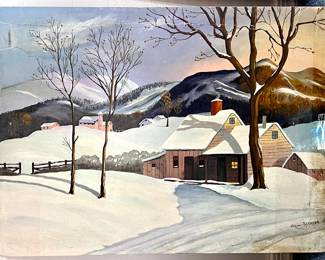 Painted snowy setting artwork