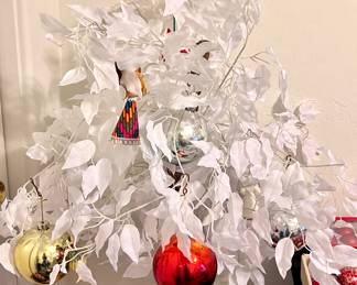 White indoor fake tree decor