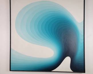 Roy Ahlgren (American b. 1927) Original Op Art Painting on Canvas