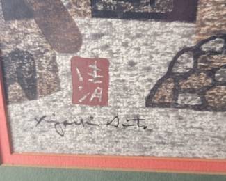 Detail of Signature, Woodblock Print by Kiyoshi Saito