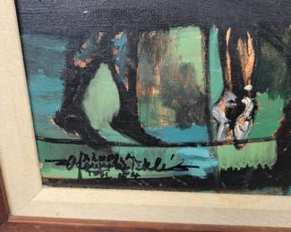 Detail of Signature, Oil on Canvas by Afewerk Tekle