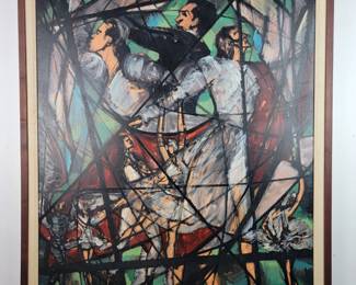 Afewerk Tekle (Ethiopian, 1932-2012) Original Oil on Canvas