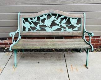 Outdoor metal bench