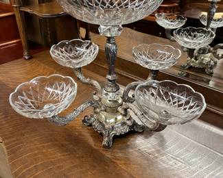 Silverplate and Crystal Epergne