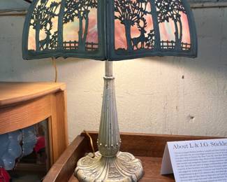 Antique Slag Glass Lamp