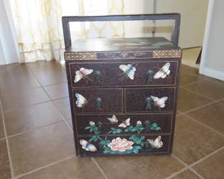 Decprative Asian table top chest.