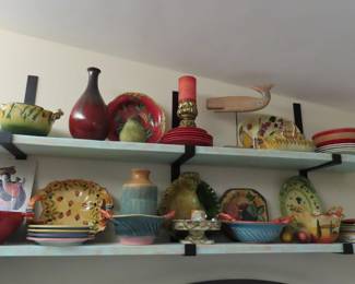 Highly decorated and Italian themed serving bowls and decor.