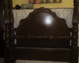 Four poster full size bed set and frame.