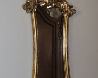 Oblong gold gilt mirror.