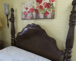 Four poster full size bed set and frame.